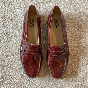 Karl Lagerfeld Paris Moyen Burgundy Chunky Penny Loafer Size 8.5